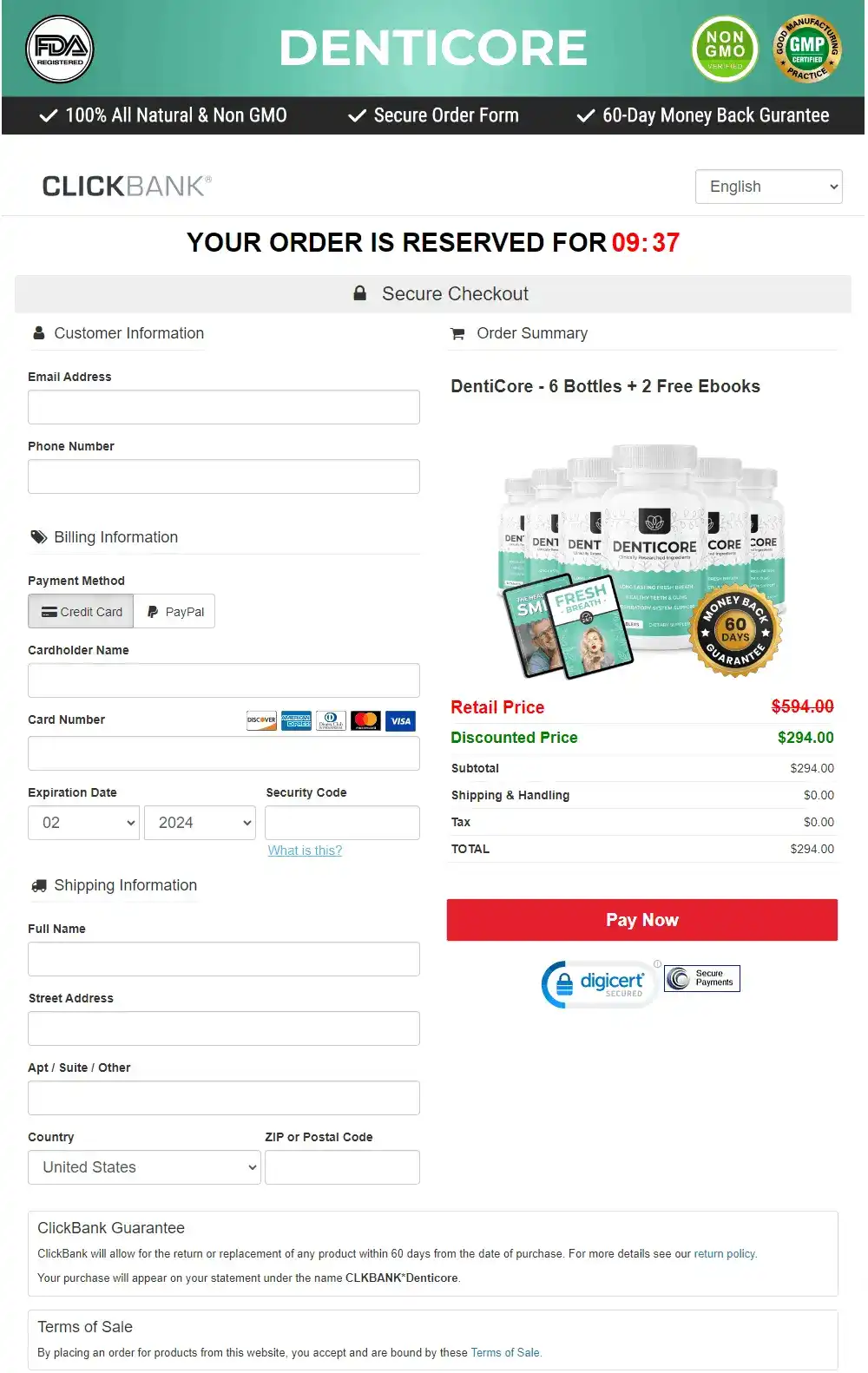 denticore buy page